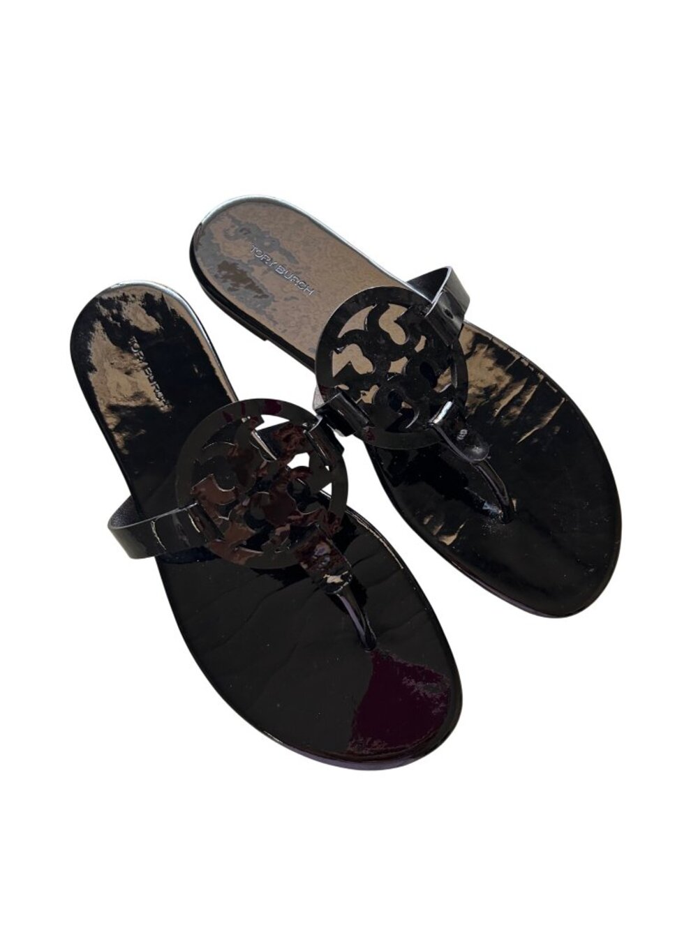 Tory Burch Women’s Size 9.5M  Miller Black Patent Leather Sandals
